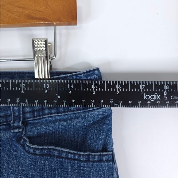 Chicos Jeans Womens 0 (30x20) Blue Crop Capri Stretch Denim Bling - Picture 6 of 9